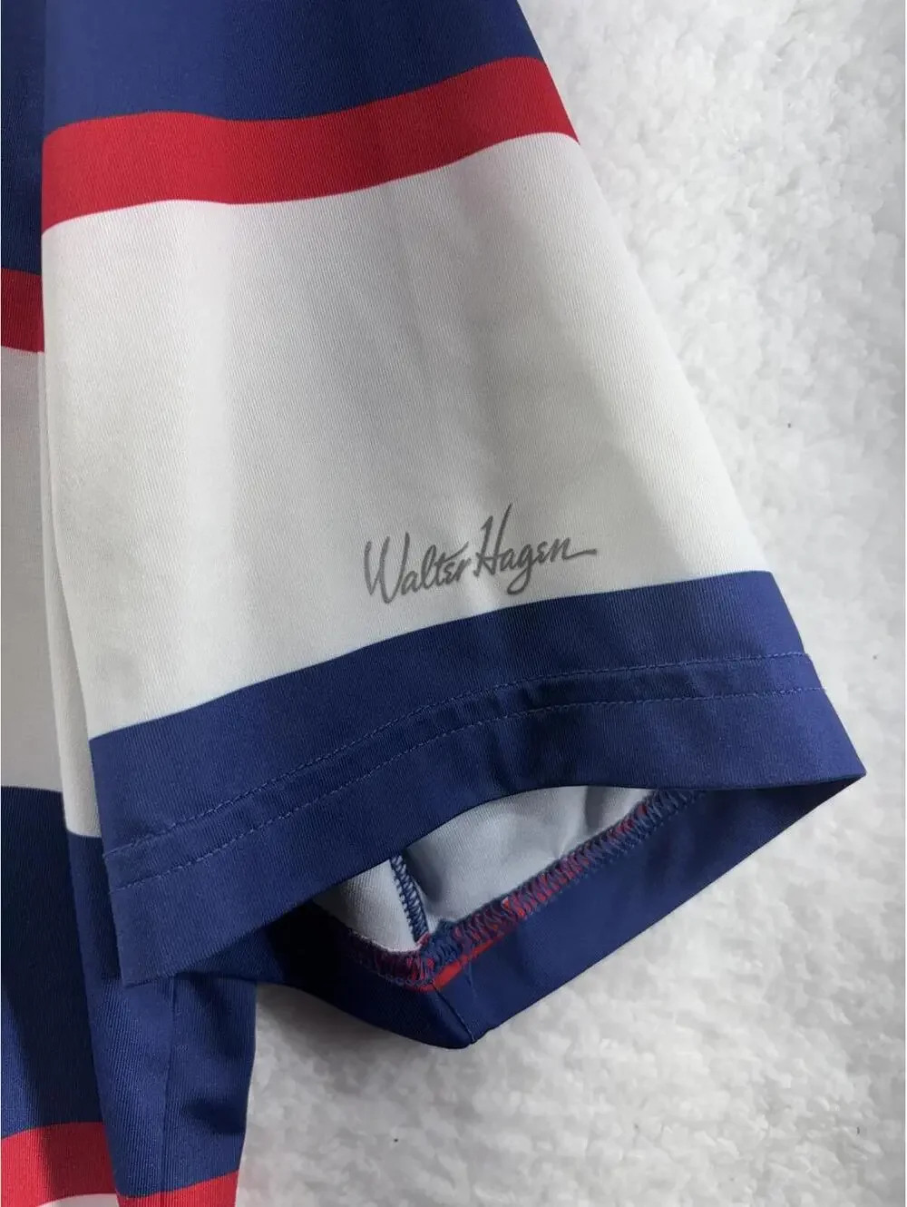 Folds of Honor Golf Polo Mens Medium Patriotic USA Striped Walter Hagen - Picture 3 of 5